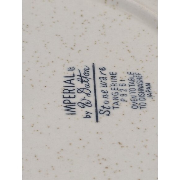 Imperial W. Dalton Stoneware Dinner Plates Set of 2 Speckled Tangerine Vintage - Picture 5 of 8